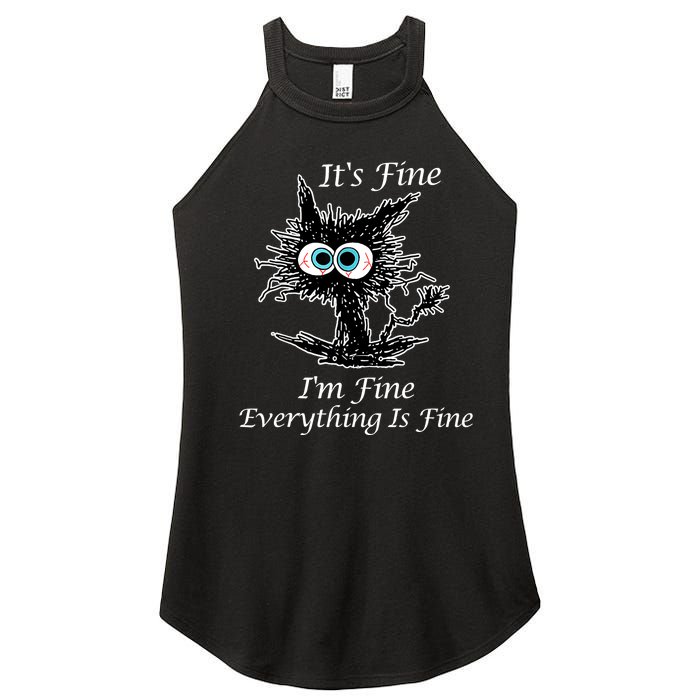 It's Fine I'm Fine Everything Is Fine Funny Cat Women's Perfect Tri Rocker Tank