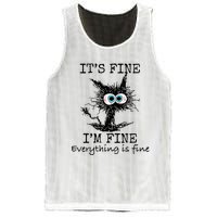 Its Fine Im Fine Everything Is Fine Funny Cat Mesh Reversible Basketball Jersey Tank