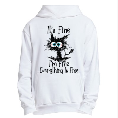 It's Fine I'm Fine Everything Is Fine Funny cat Urban Pullover Hoodie