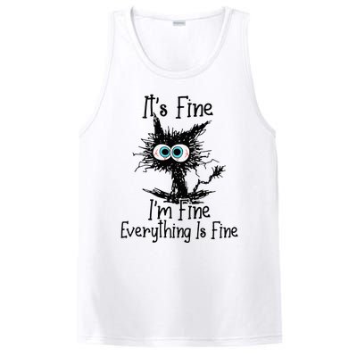 It's Fine I'm Fine Everything Is Fine Funny cat PosiCharge Competitor Tank