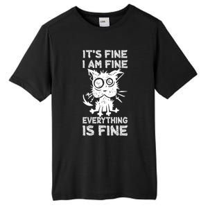 ItS Fine IM Fine Everything Is Fine Black Cat Stressedout Gift Tall Fusion ChromaSoft Performance T-Shirt