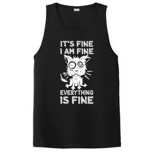 ItS Fine IM Fine Everything Is Fine Black Cat Stressedout Gift PosiCharge Competitor Tank