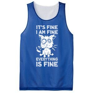 ItS Fine IM Fine Everything Is Fine Black Cat Stressedout Gift Mesh Reversible Basketball Jersey Tank