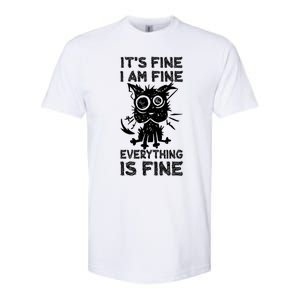 ItS Fine IM Fine Everything Is Fine Black Cat Stressedout Gift Softstyle CVC T-Shirt