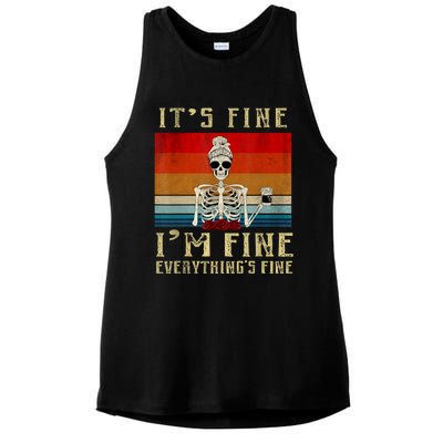 Its Fine Im Fine Everything Is Fine Funny Women Ladies PosiCharge Tri-Blend Wicking Tank