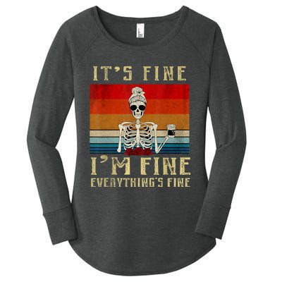 Its Fine Im Fine Everything Is Fine Funny Women Women's Perfect Tri Tunic Long Sleeve Shirt