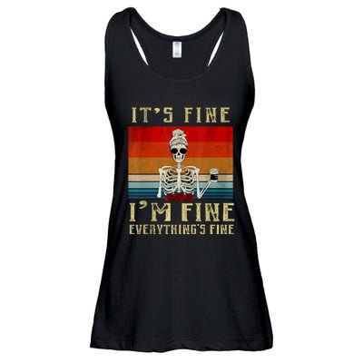 Its Fine Im Fine Everything Is Fine Funny Women Ladies Essential Flowy Tank