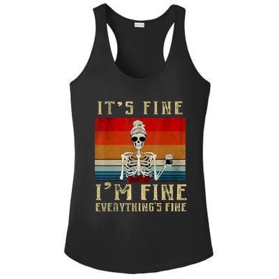 Its Fine Im Fine Everything Is Fine Funny Women Ladies PosiCharge Competitor Racerback Tank