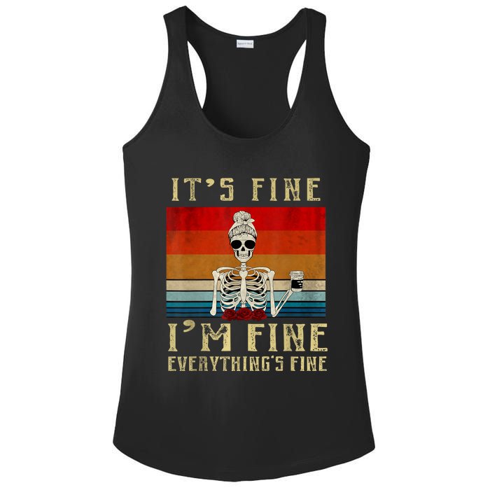 Its Fine Im Fine Everything Is Fine Funny Women Ladies PosiCharge Competitor Racerback Tank