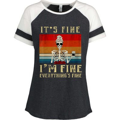 Its Fine Im Fine Everything Is Fine Funny Women Enza Ladies Jersey Colorblock Tee