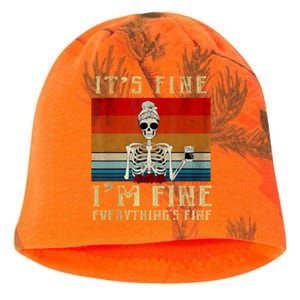 Its Fine Im Fine Everything Is Fine Funny Women Kati - Camo Knit Beanie