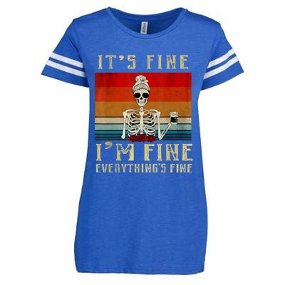 Its Fine Im Fine Everything Is Fine Funny Women Enza Ladies Jersey Football T-Shirt