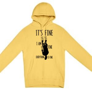 ItS Fine IM Fine Everything Is Fine Freakedout Cat Funny Gift Premium Pullover Hoodie