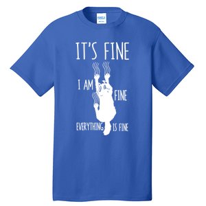 ItS Fine IM Fine Everything Is Fine Freakedout Cat Funny Gift Tall T-Shirt