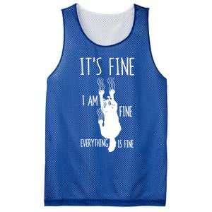 ItS Fine IM Fine Everything Is Fine Freakedout Cat Funny Gift Mesh Reversible Basketball Jersey Tank