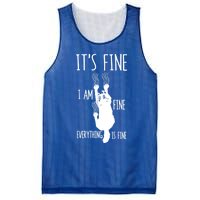 ItS Fine IM Fine Everything Is Fine Freakedout Cat Funny Gift Mesh Reversible Basketball Jersey Tank