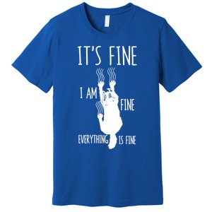 ItS Fine IM Fine Everything Is Fine Freakedout Cat Funny Gift Premium T-Shirt