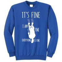 ItS Fine IM Fine Everything Is Fine Freakedout Cat Funny Gift Tall Sweatshirt