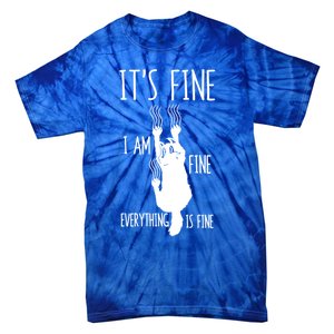 ItS Fine IM Fine Everything Is Fine Freakedout Cat Funny Gift Tie-Dye T-Shirt