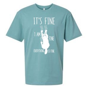 ItS Fine IM Fine Everything Is Fine Freakedout Cat Funny Gift Sueded Cloud Jersey T-Shirt