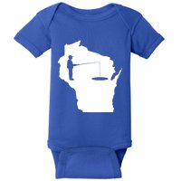 Ice Fishing In Wisconsin Funny Ice Fishing Dad Cute Gift Baby Bodysuit