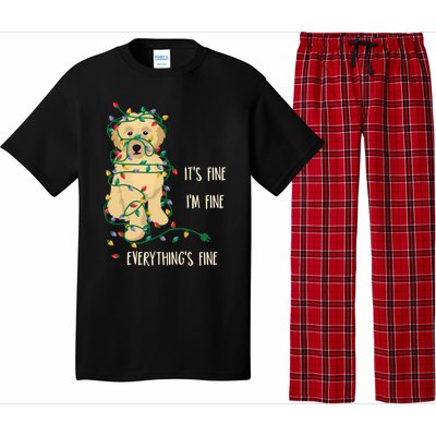 ItS Fine IM Fine Everything Is Fine Christmas Lights Gift Pajama Set