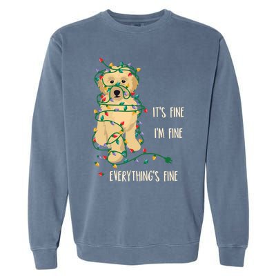 ItS Fine IM Fine Everything Is Fine Christmas Lights Gift Garment-Dyed Sweatshirt