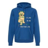 ItS Fine IM Fine Everything Is Fine Christmas Lights Gift Premium Hoodie