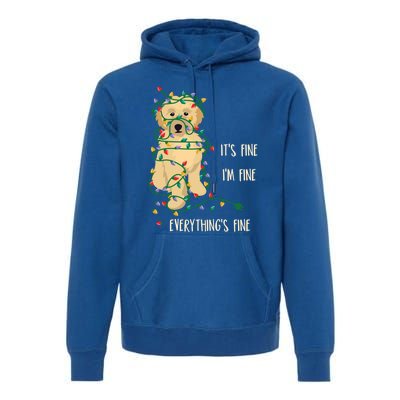 ItS Fine IM Fine Everything Is Fine Christmas Lights Gift Premium Hoodie