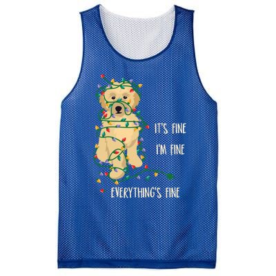 ItS Fine IM Fine Everything Is Fine Christmas Lights Gift Mesh Reversible Basketball Jersey Tank