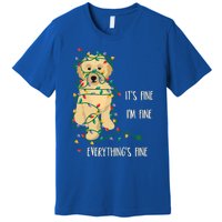 ItS Fine IM Fine Everything Is Fine Christmas Lights Gift Premium T-Shirt