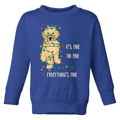 ItS Fine IM Fine Everything Is Fine Christmas Lights Gift Toddler Sweatshirt