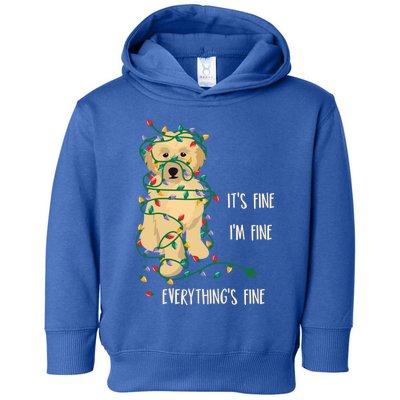 ItS Fine IM Fine Everything Is Fine Christmas Lights Gift Toddler Hoodie