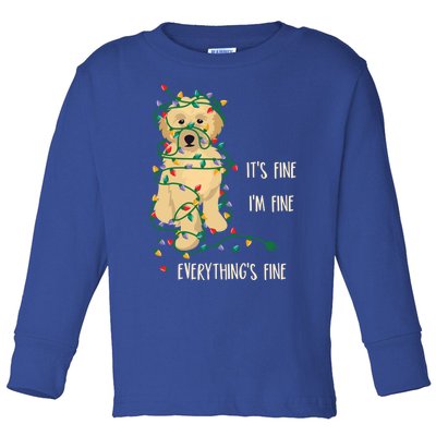 ItS Fine IM Fine Everything Is Fine Christmas Lights Gift Toddler Long Sleeve Shirt