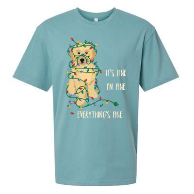 ItS Fine IM Fine Everything Is Fine Christmas Lights Gift Sueded Cloud Jersey T-Shirt