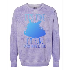 ItS Fine IM Fine Everything Is Fine Funny Cat Funny Gift Colorblast Crewneck Sweatshirt