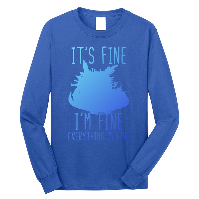 ItS Fine IM Fine Everything Is Fine Funny Cat Funny Gift Long Sleeve Shirt