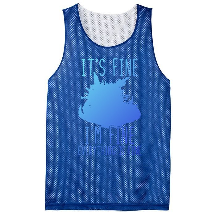 ItS Fine IM Fine Everything Is Fine Funny Cat Funny Gift Mesh Reversible Basketball Jersey Tank