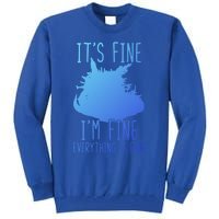 ItS Fine IM Fine Everything Is Fine Funny Cat Funny Gift Tall Sweatshirt