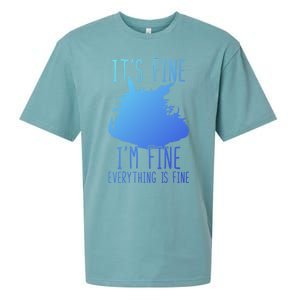 ItS Fine IM Fine Everything Is Fine Funny Cat Funny Gift Sueded Cloud Jersey T-Shirt