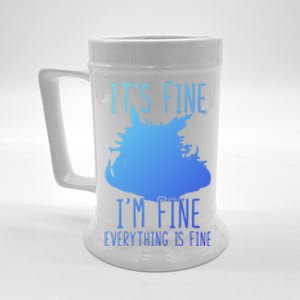 ItS Fine IM Fine Everything Is Fine Funny Cat Funny Gift Beer Stein