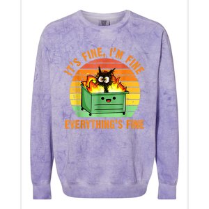 It's Fine I'm Fine Everything Is Fine Retro Dumpster Fire Colorblast Crewneck Sweatshirt