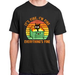 It's Fine I'm Fine Everything Is Fine Retro Dumpster Fire Adult ChromaSoft Performance T-Shirt