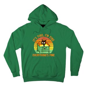 It's Fine I'm Fine Everything Is Fine Retro Dumpster Fire Hoodie