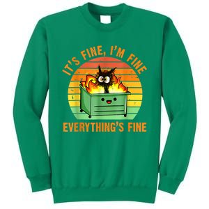 It's Fine I'm Fine Everything Is Fine Retro Dumpster Fire Sweatshirt