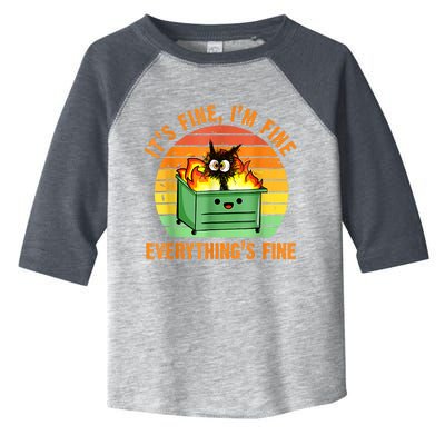 It's Fine I'm Fine Everything Is Fine Retro Dumpster Fire Toddler Fine Jersey T-Shirt