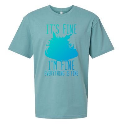 ItS Fine IM Fine Everything Is Fine Funny Cat Funny Gift Sueded Cloud Jersey T-Shirt