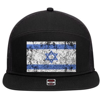 Israeli Flag Israel Jewish Star of David Jerusalem  7 Panel Mesh Trucker Snapback Hat