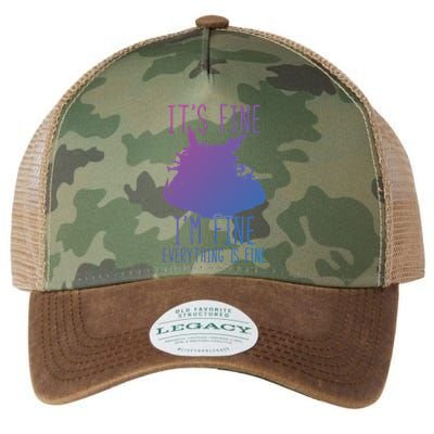 ItS Fine IM Fine Everything Is Fine Funny Cat Funny Gift Legacy Tie Dye Trucker Hat