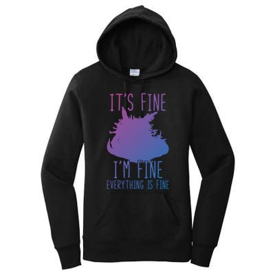 ItS Fine IM Fine Everything Is Fine Funny Cat Funny Gift Women's Pullover Hoodie